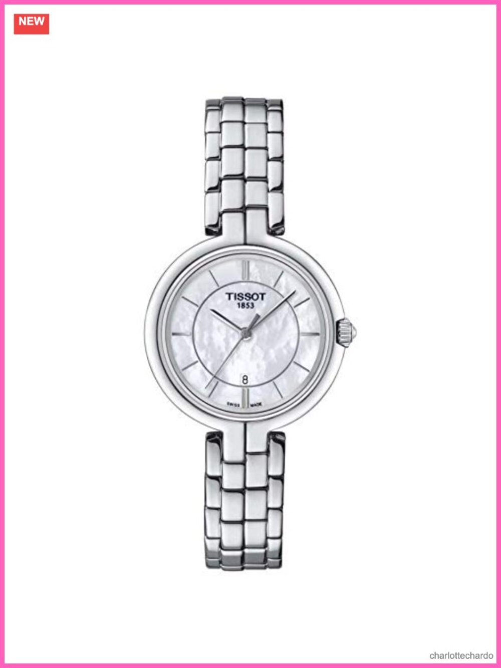 Tissot Flamingo Swiss Quartz Diamond Accent Watch Butterfly Clasp
